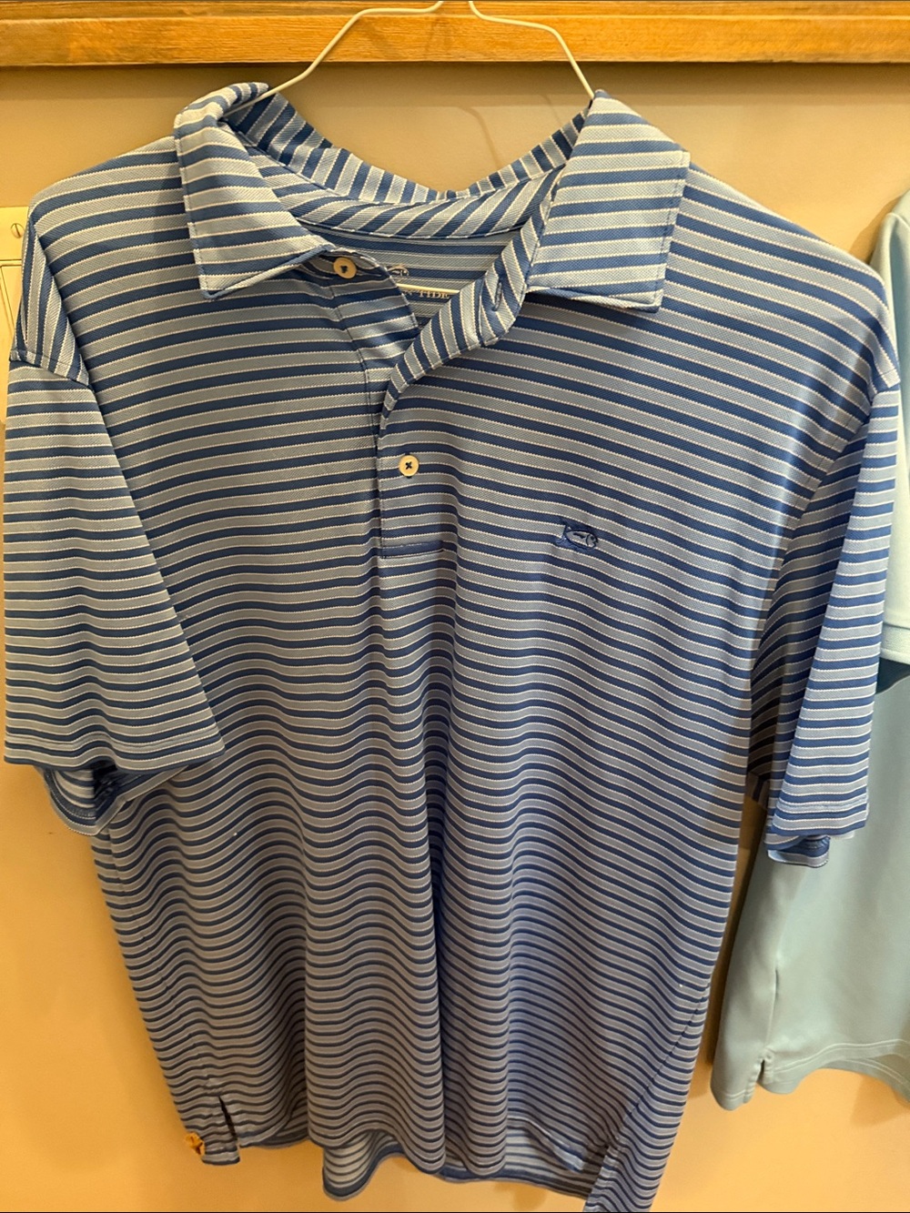 Southern Tide Blue & White Striped Polo